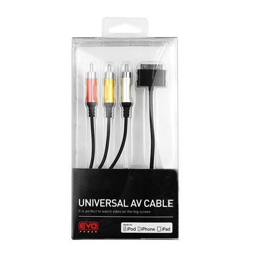 EVOPower Composite Audio / Video AV TV RCA Cable For iPad iPhone